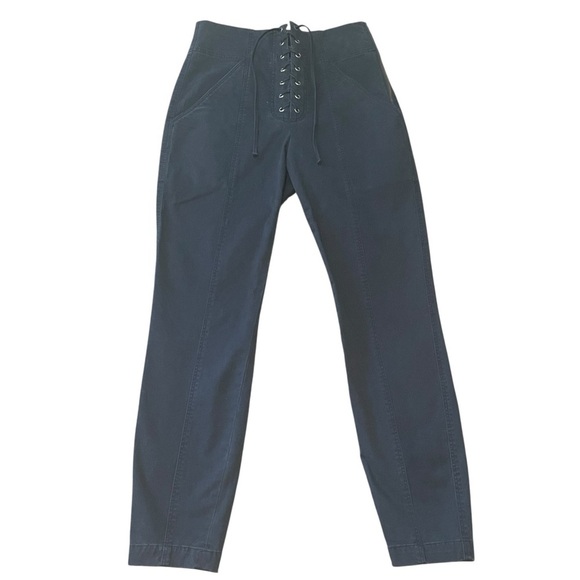 A.L.C Black Lace-Up Skinny Pants Size 4 - Picture 4 of 11